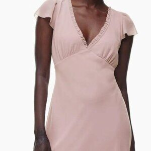 Aritzia Wilfred Camelot Dress Cap-sleeve chiffon midi S NWT Claremont